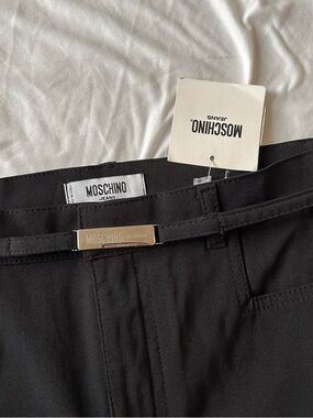 Moschino Black Jeans Trousers with Branded Metal Accent